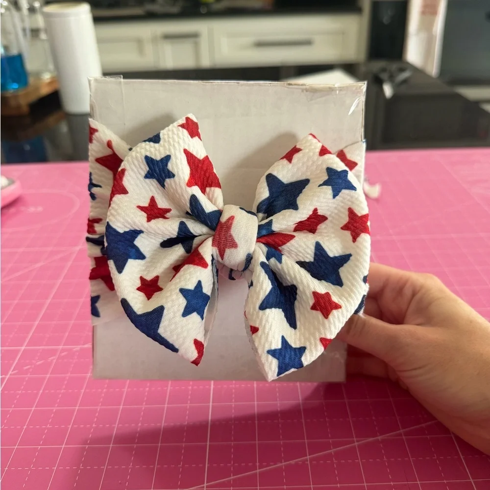 4th of July Star Head Wrap Bow
